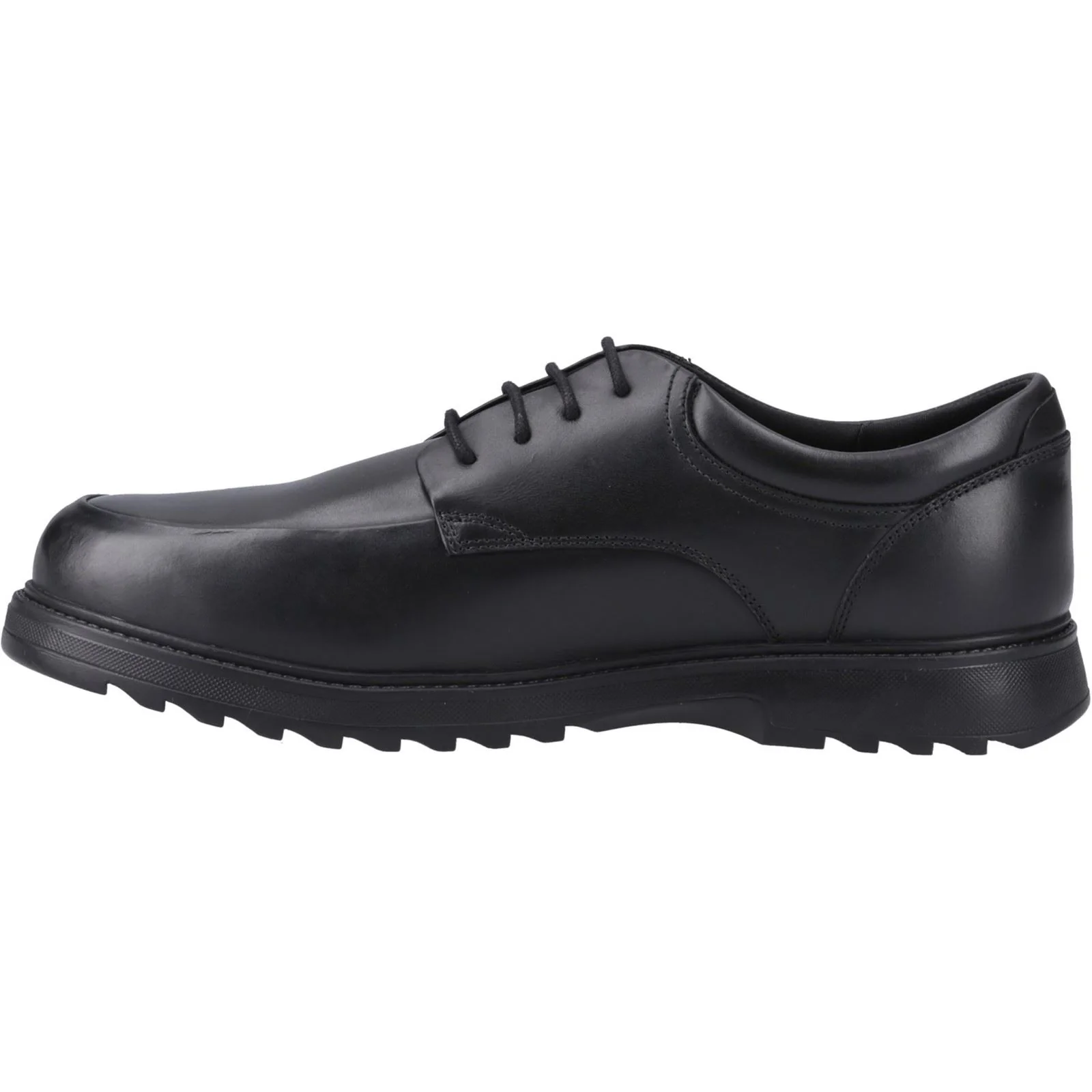 Hush Puppies Romeo Leather Youth Black Shoes - Image 4