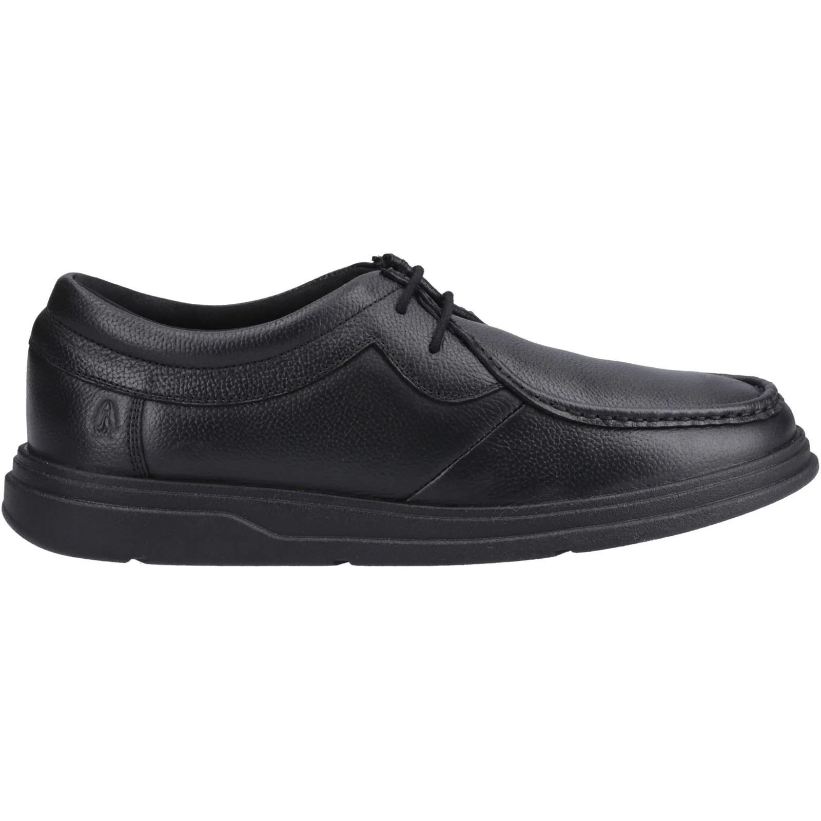 Hush Puppies Ronan Mocc Leather Youth Black Moccasins Shoes - Image 5