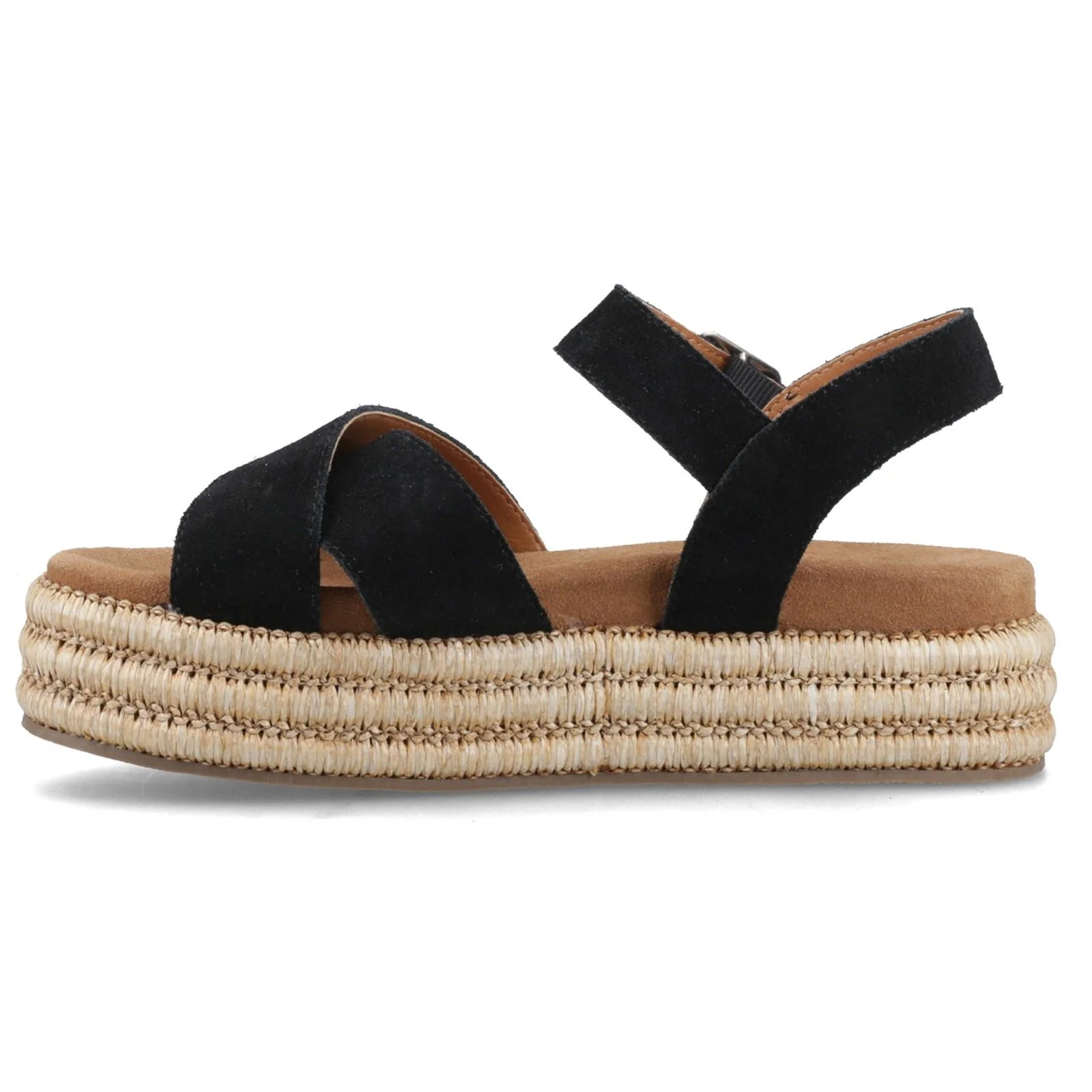 Hush Puppies Rosa Rafia Sandal Leather Women's Black Sandals - Image 4