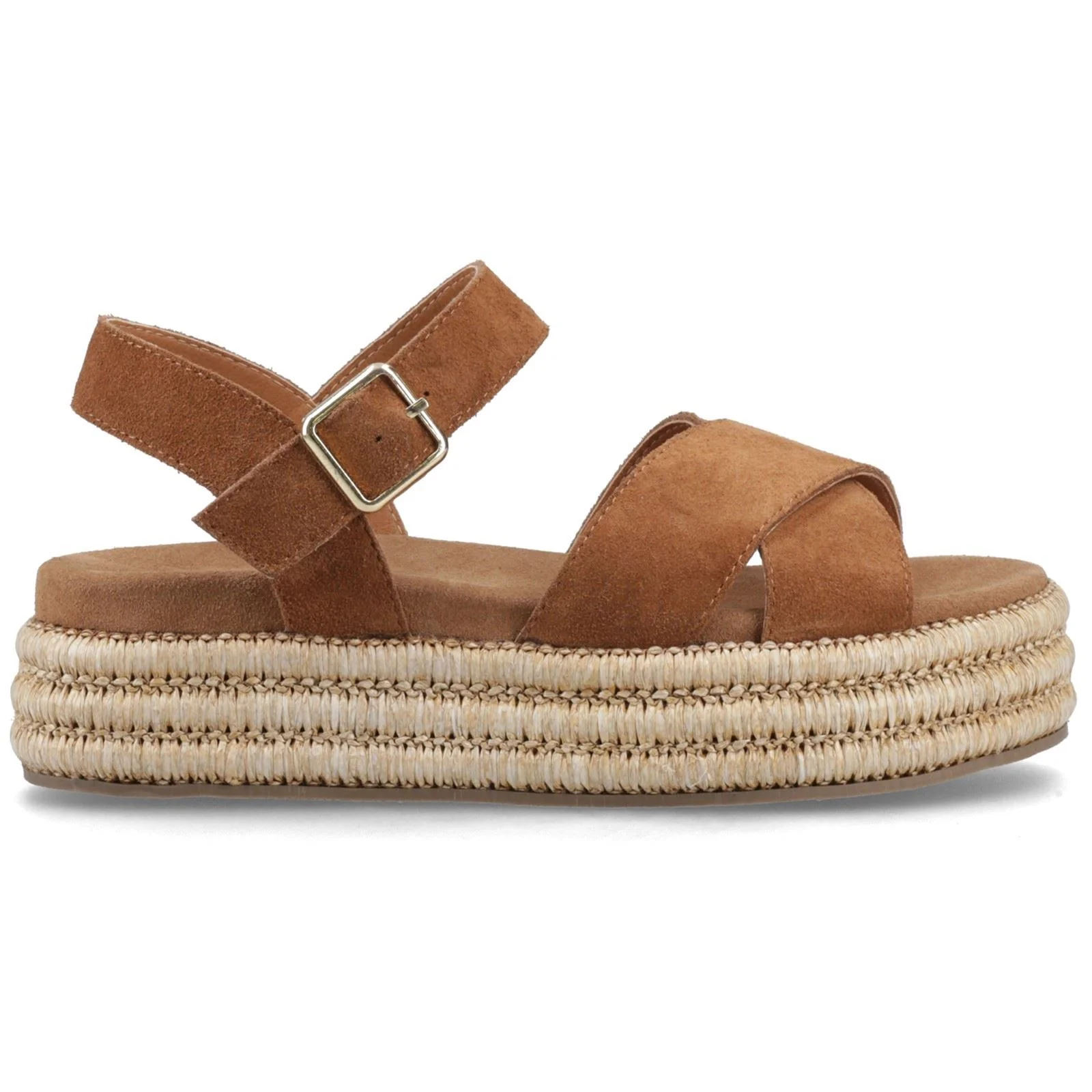 Hush Puppies Rosa Rafia Sandal Leather Women's Tan Sandals - Image 5