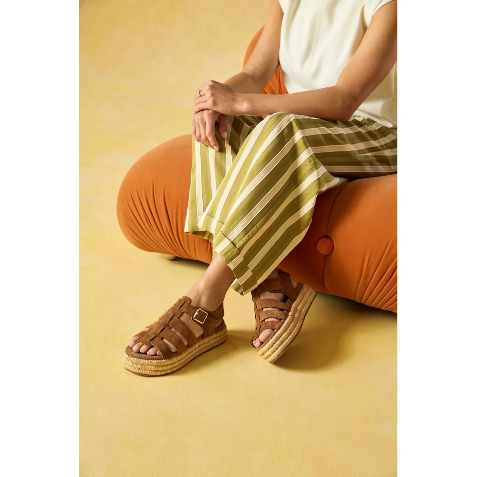 Hush Puppies Rosetta Gladiator Leather Women's Tan Sandals - Image 6