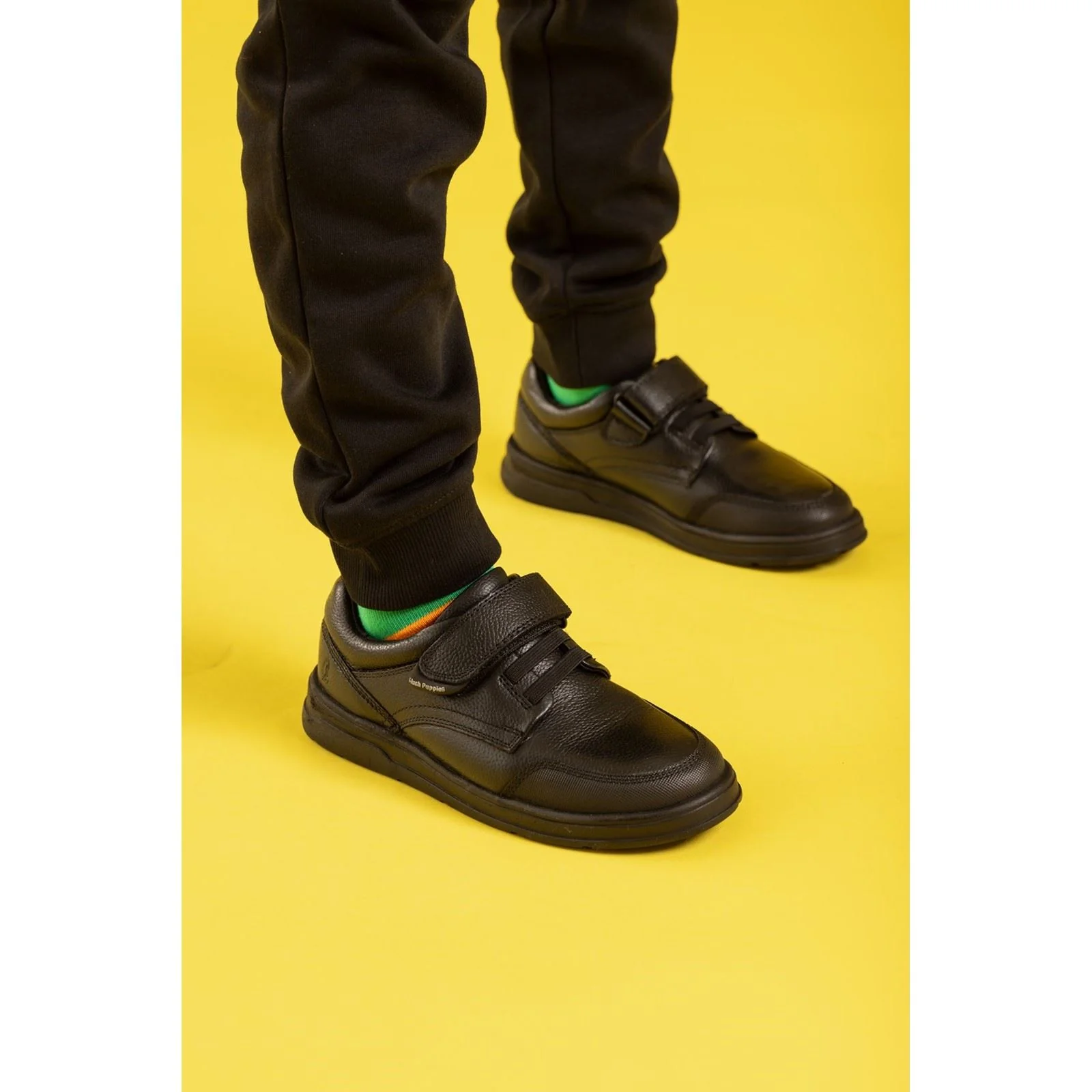 Hush Puppies Rowan Leather Junior Black Lace-Up Shoes - Image 5