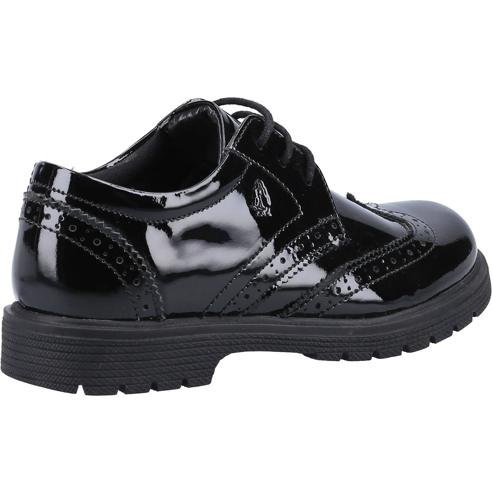 Hush Puppies Sally Patent Leather Junior Black Brogues - Image 2