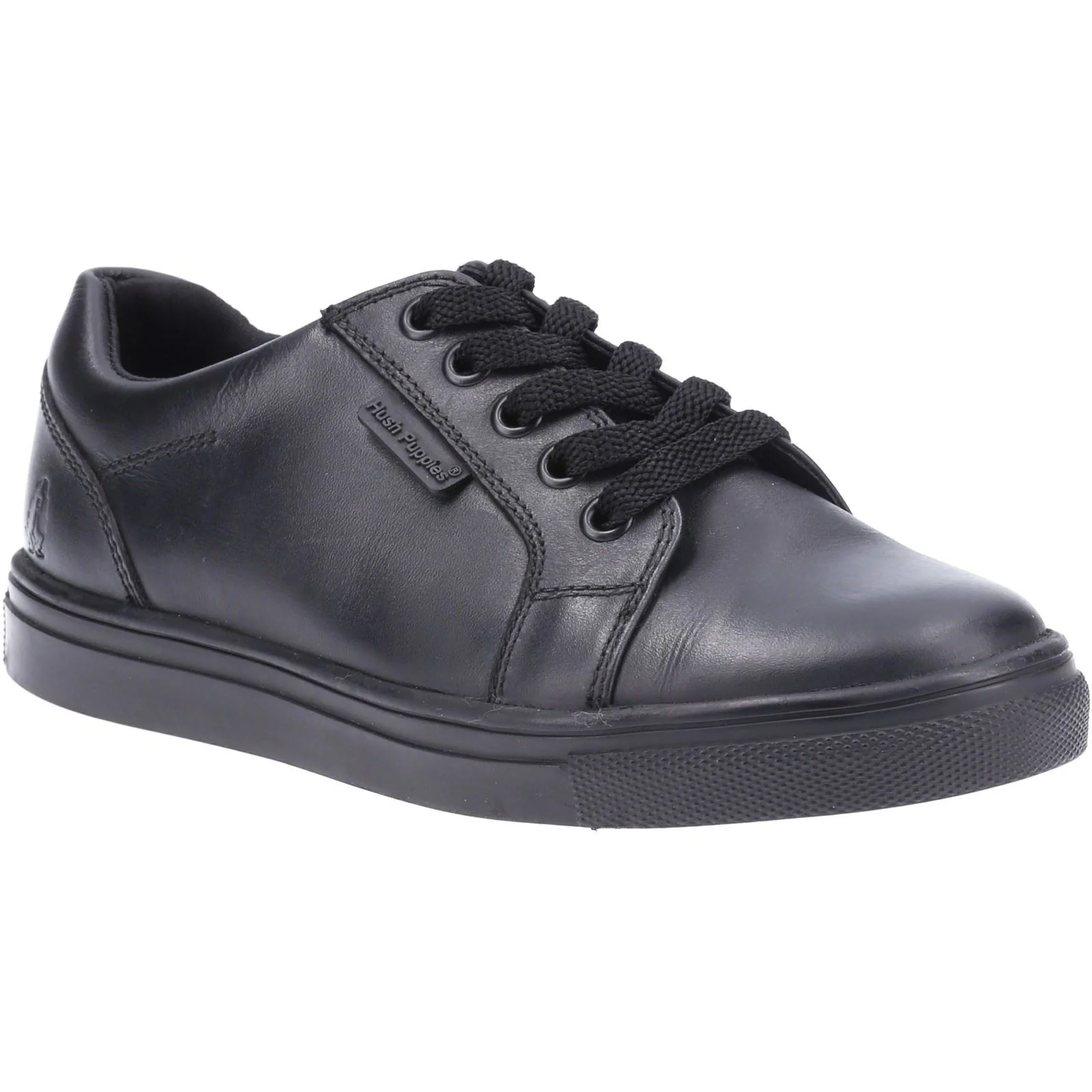 Hush Puppies Sam Junior Boys Black Leather Lace-Up Shoes