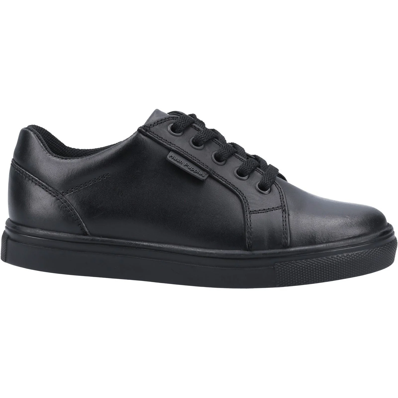 Hush Puppies Sam Junior Boys Black Leather Lace-Up Shoes - Image 4