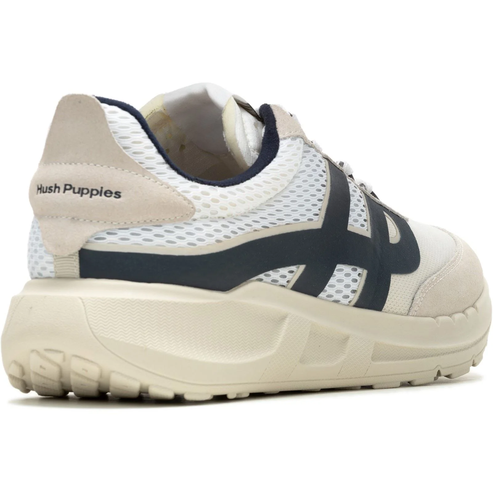 Hush Puppies Seventy8 Retro Runner Suede Men's White Trainers - Image 2