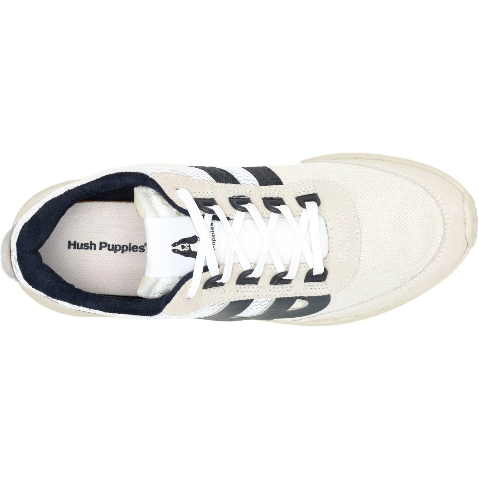 Hush Puppies Seventy8 Retro Runner Suede Men's White Trainers - Image 4