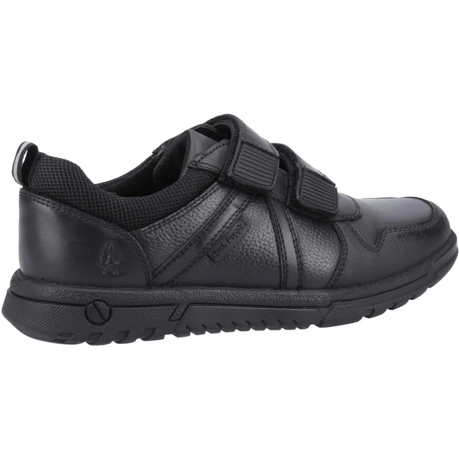 Hush Puppies Spencer Leather Junior Black Shoes - Image 2