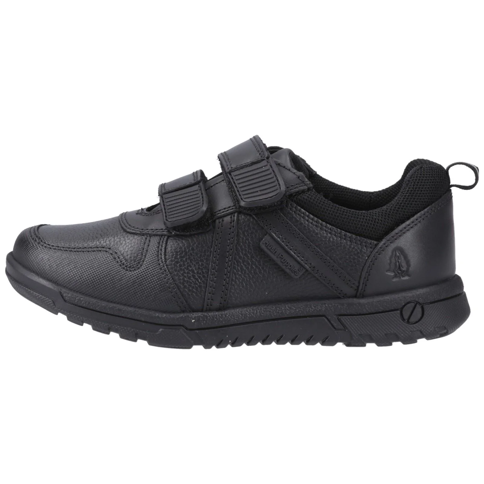 Hush Puppies Spencer Leather Junior Black Shoes - Image 6