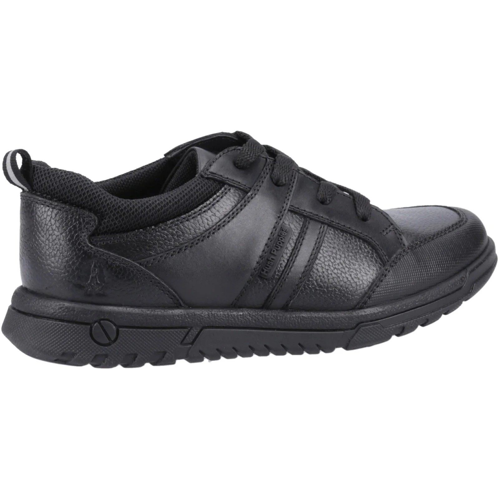 Hush Puppies Steven Leather Youth Black Lace-Up Shoes - Image 2