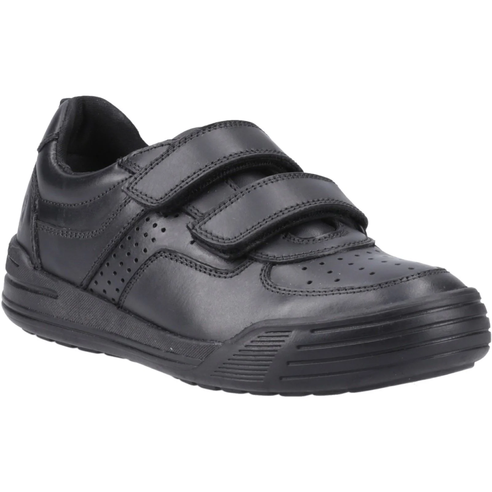 Hush Puppies Sully Leather Youth Black Shoes