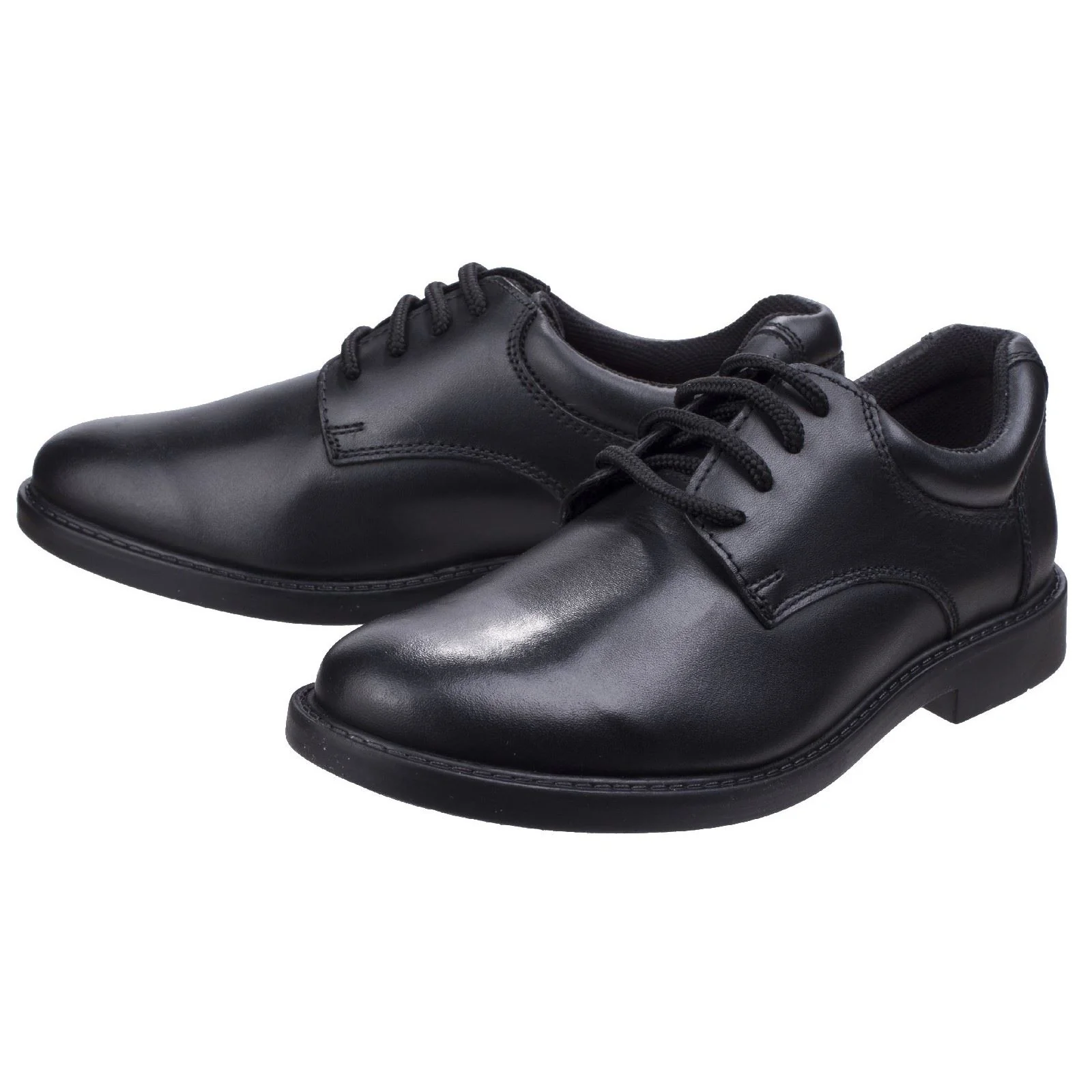 Hush Puppies Tim Youth Boys Black Leather Shoes - Image 6