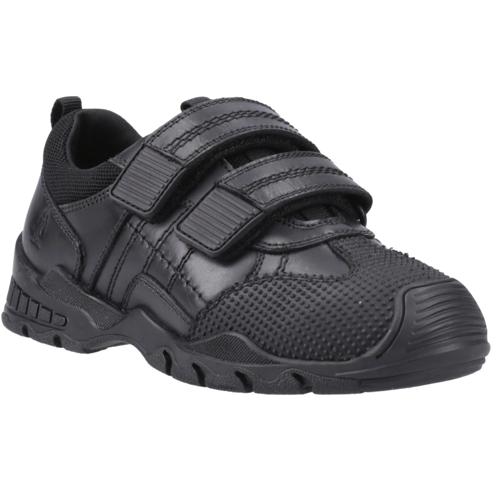 Hush Puppies Tristen Leather Youth Black Loafers