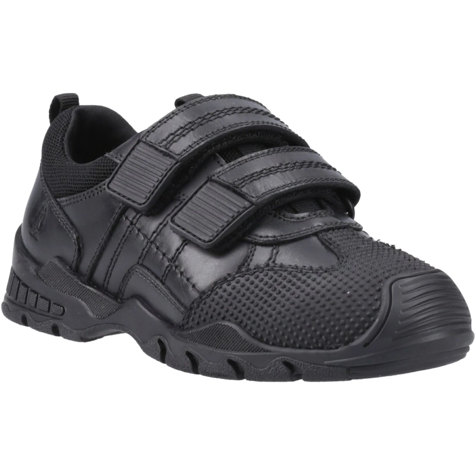 Hush Puppies Tristen Leather Junior Black Loafers