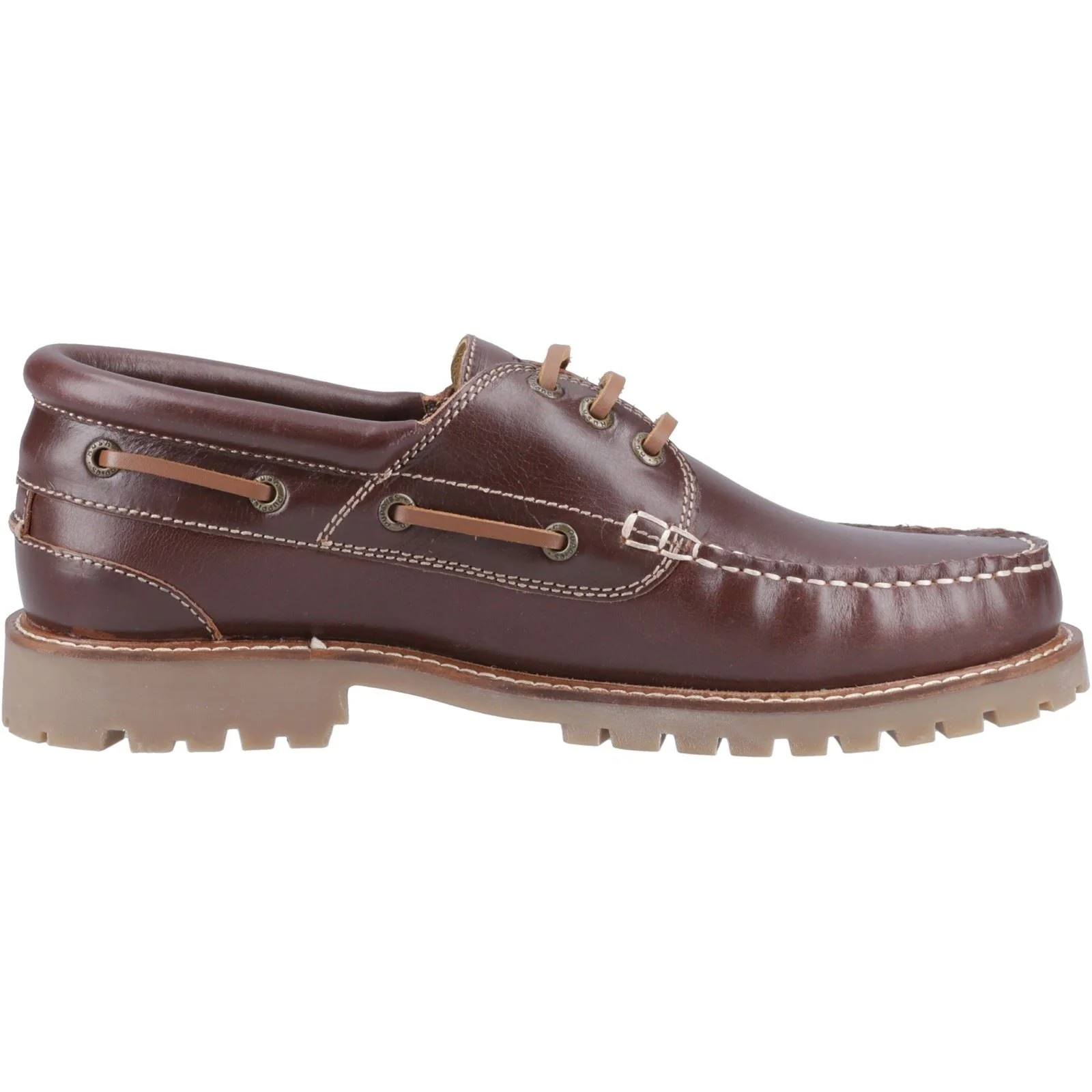 Hush Puppies Weston Leather Men's Brown Boat Shoes - Image 4