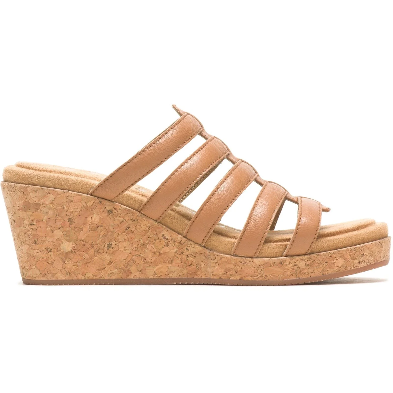 Hush Puppies Willow Slide Leather Women's Tan Wedges - Image 5