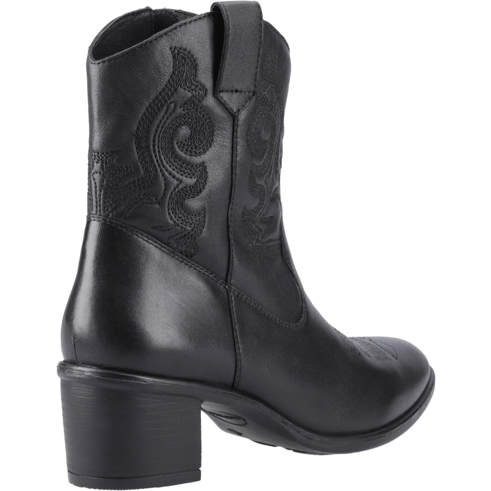 Hush Puppies Wynn Leather Women's Black Heeled Ankle Boots - Image 2
