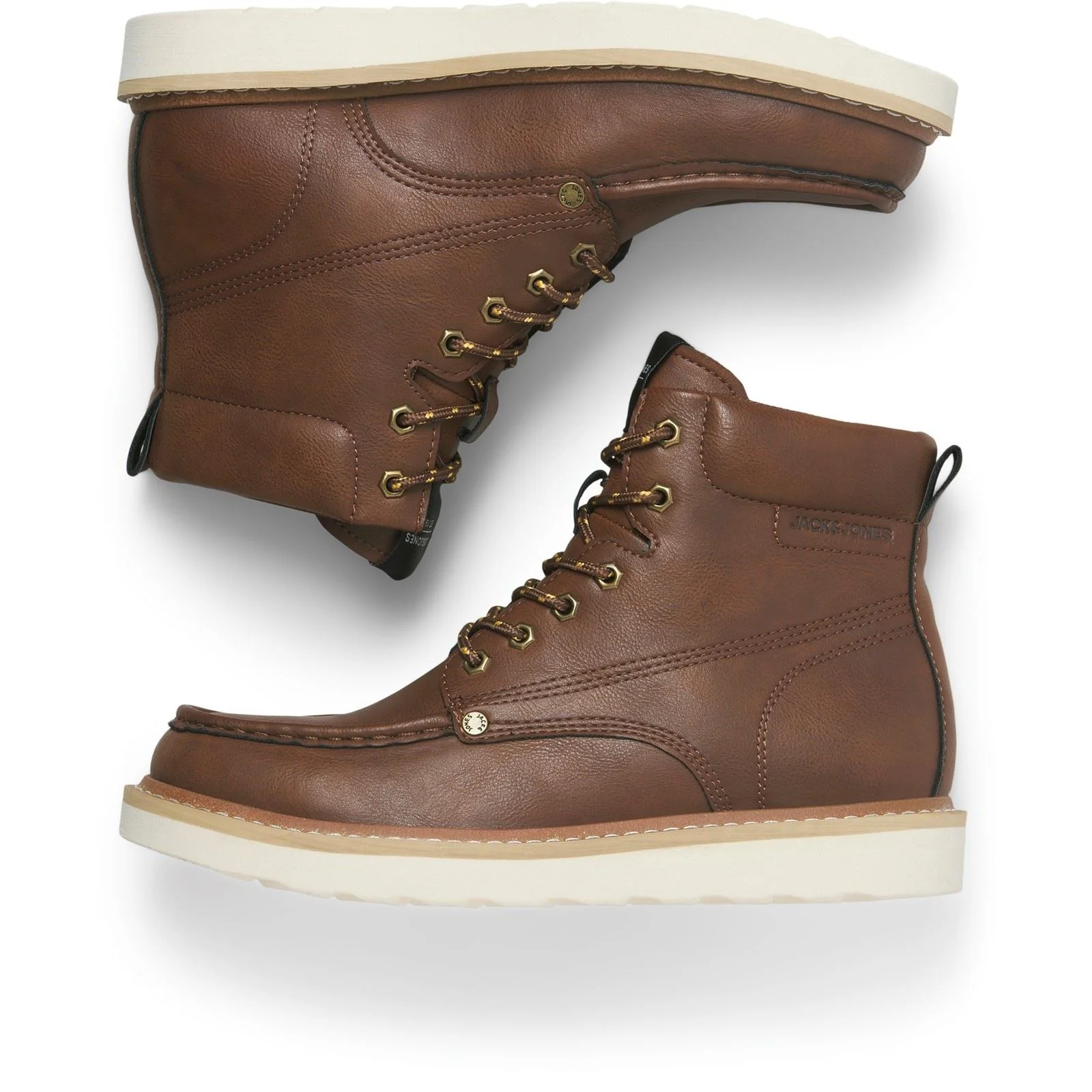 Jack & Jones Archway Moc Polyurethane Men's Cognac Ankle Boots - Image 3
