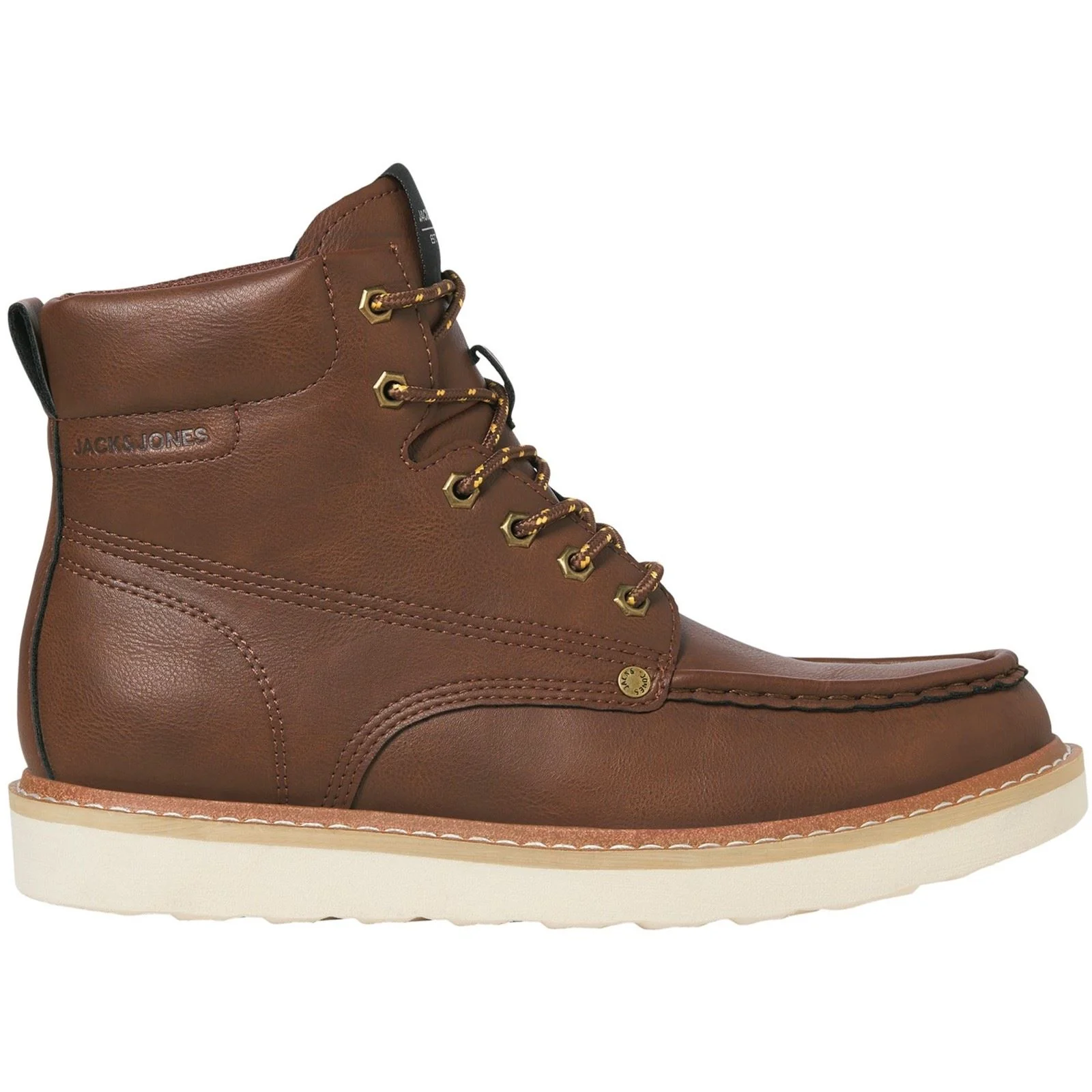 Jack & Jones Archway Moc Polyurethane Men's Cognac Ankle Boots - Image 4