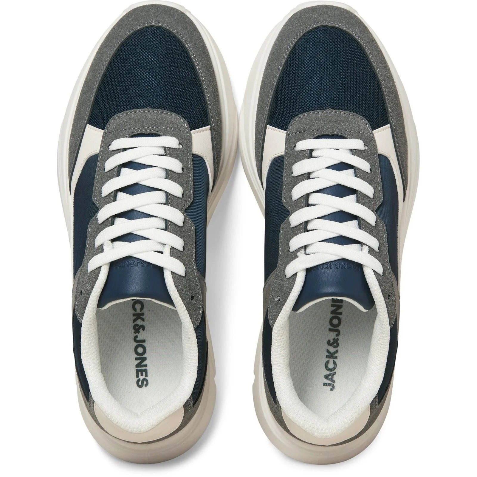 Jack & Jones Aspire Runner Polyurethane Men's Castlerock/Navy Blazer Trainers - Image 3