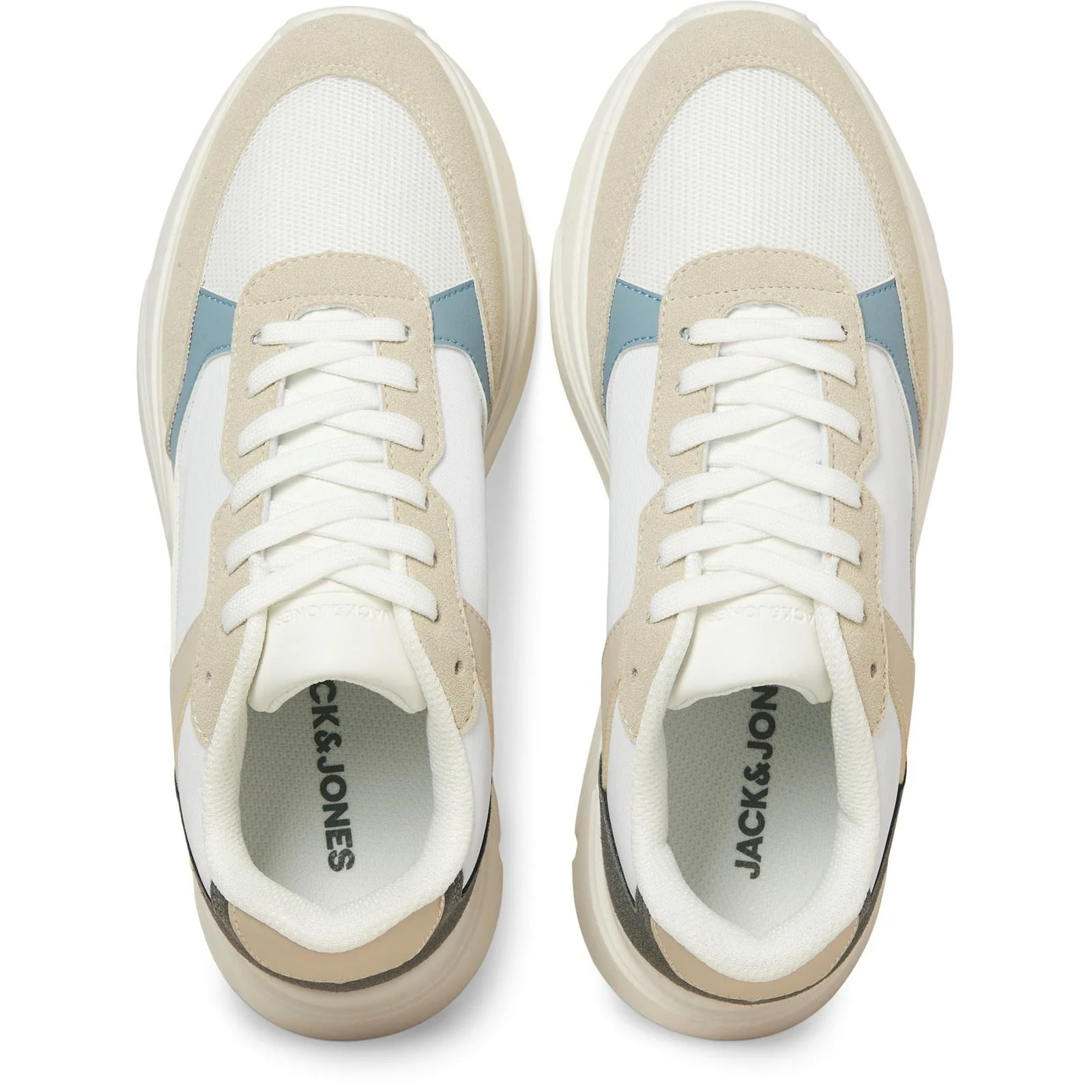 Jack & Jones Aspire Runner Polyurethane Men's Moonbeam/Citadel Trainers - Image 2