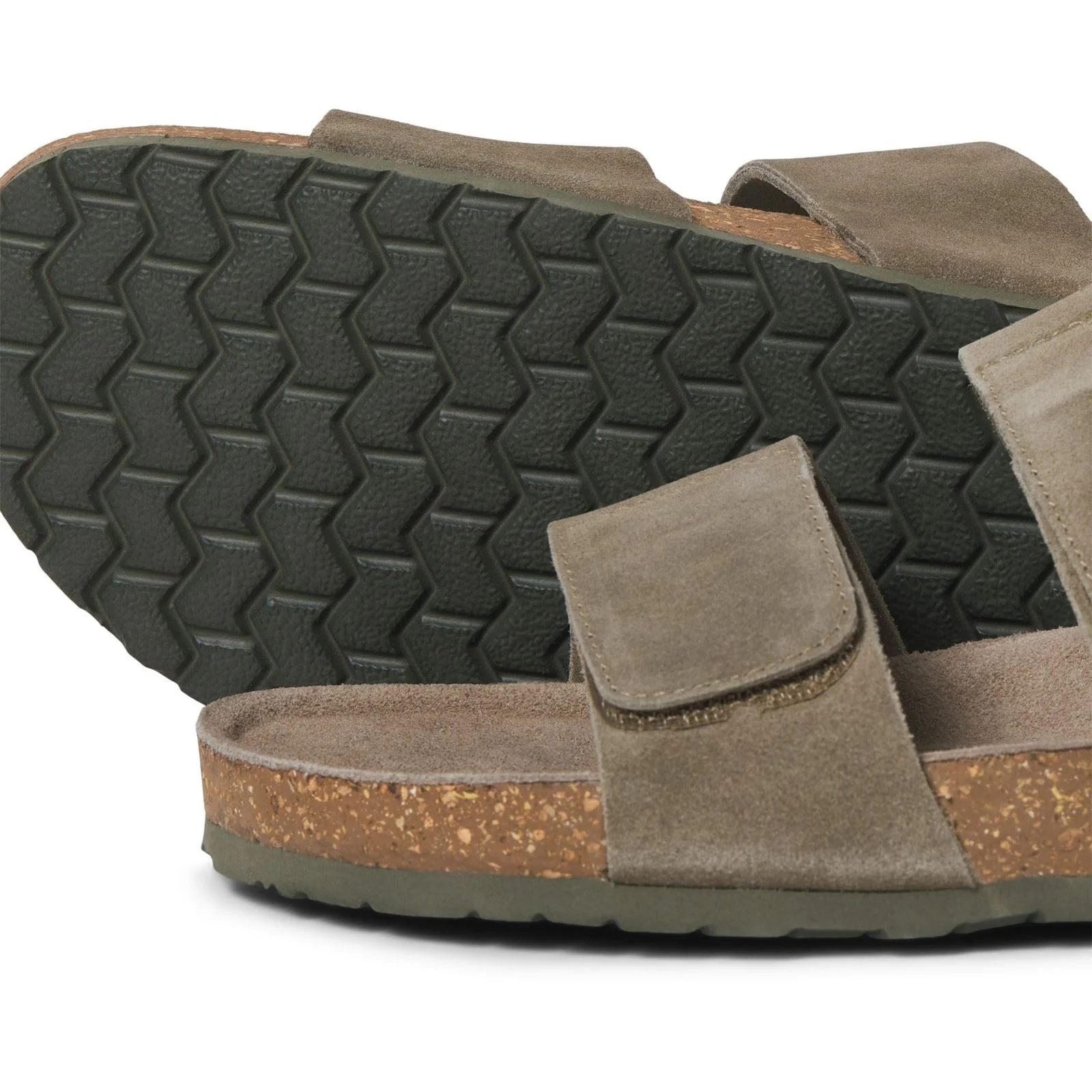 Jack & Jones Malta Suede Men's Martini Olive Sandals - Image 4