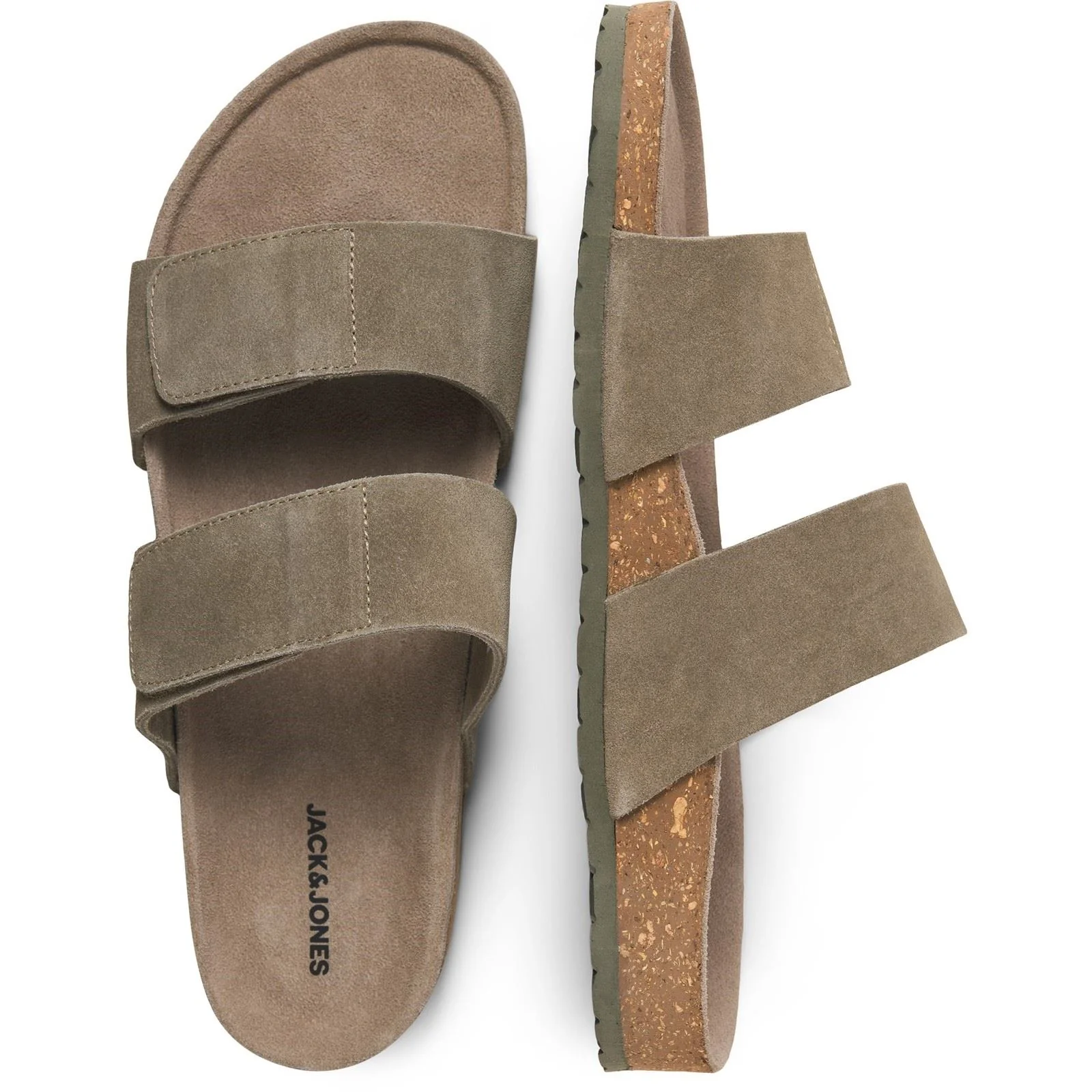 Jack & Jones Malta Suede Men's Martini Olive Sandals - Image 5