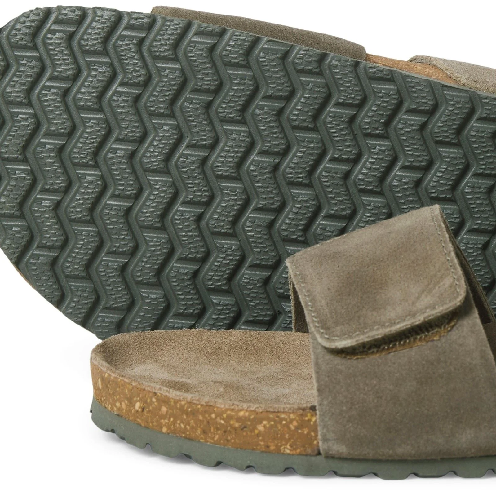 Jack & Jones Malta Suede Men's Martini Olive Sandals - Image 7