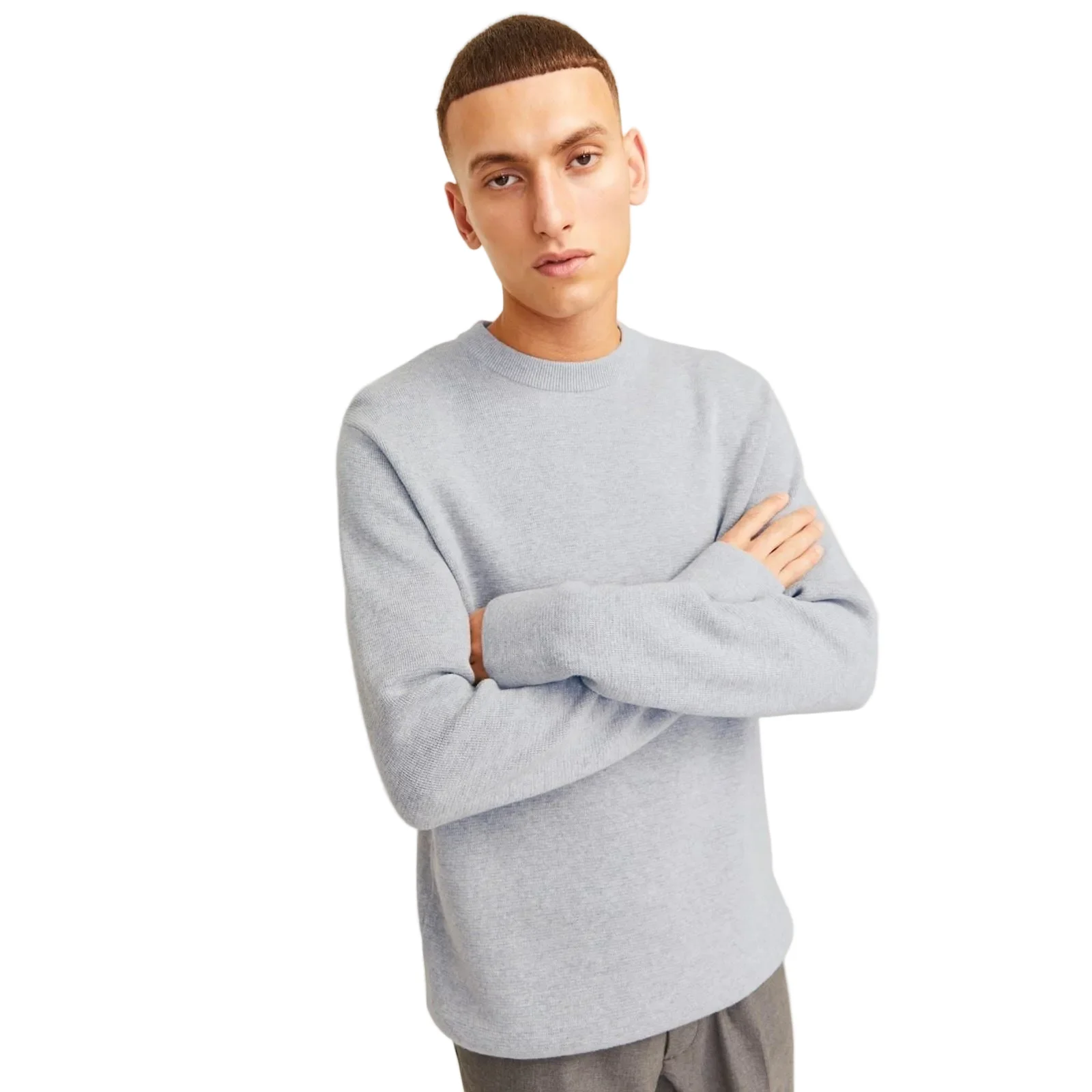Jack & Jones Milano Stitch Cotton Men's Grey Sweatshirt - Image 3