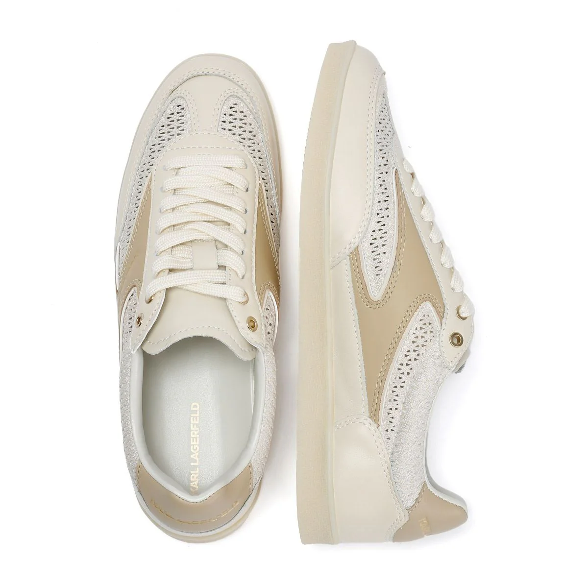 Karl Lagerfeld Kandidate Mesh Mix Women's Cream Trainers - Image 8