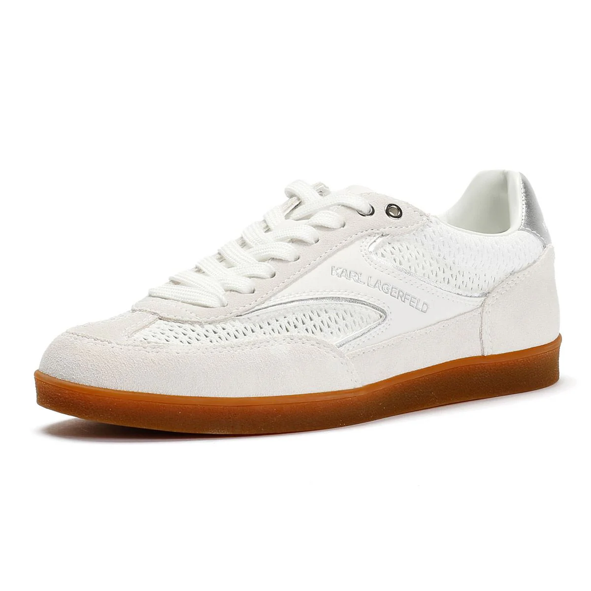 Karl Lagerfeld Kandidate Mesh Mix Women's White Trainers - Image 3