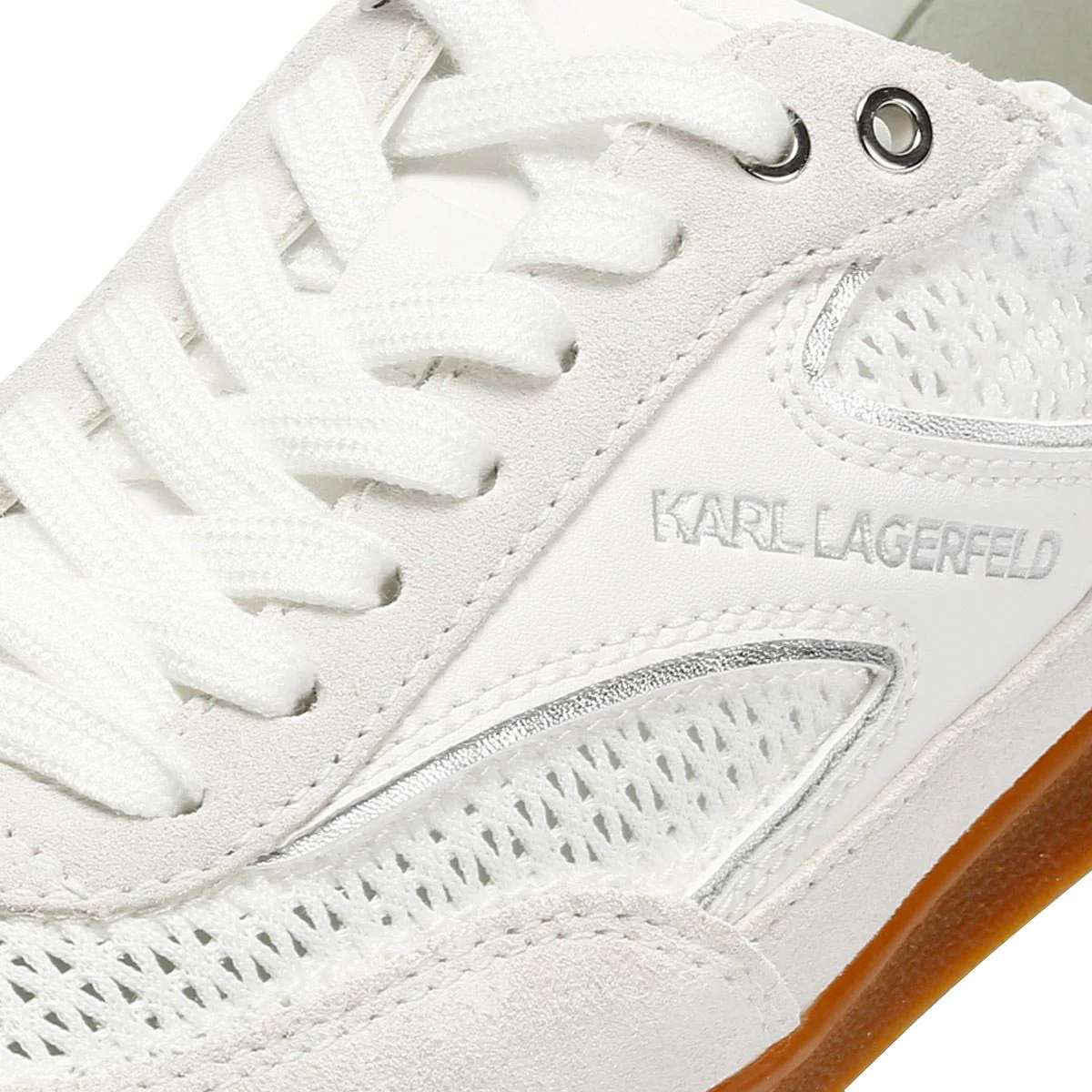 Karl Lagerfeld Kandidate Mesh Mix Women's White Trainers - Image 7