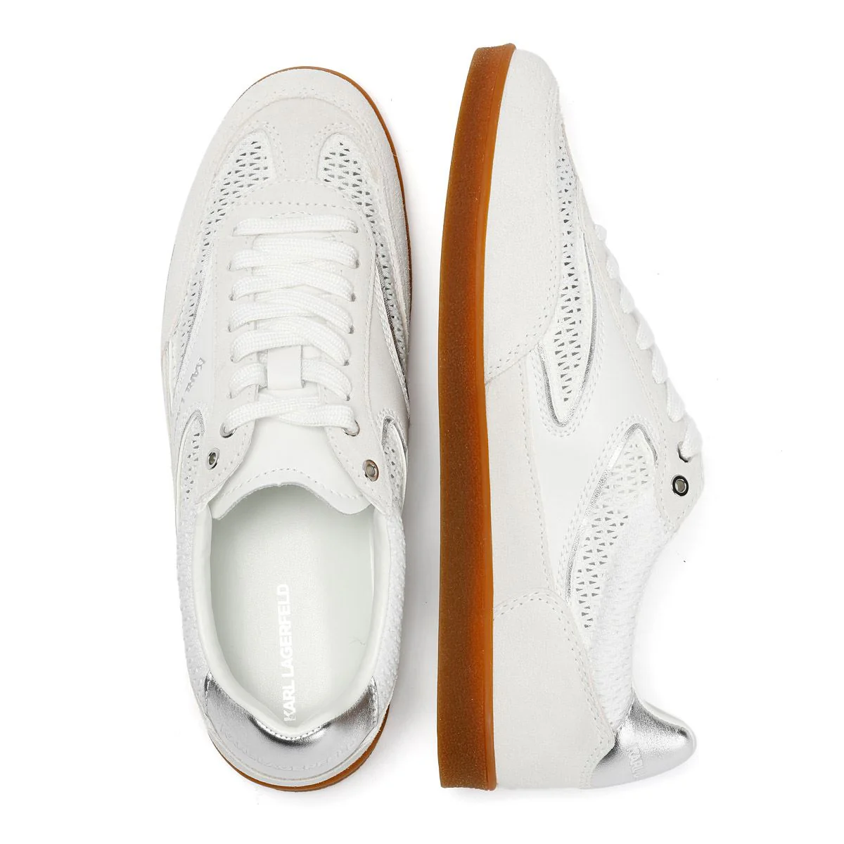 Karl Lagerfeld Kandidate Mesh Mix Women's White Trainers - Image 8