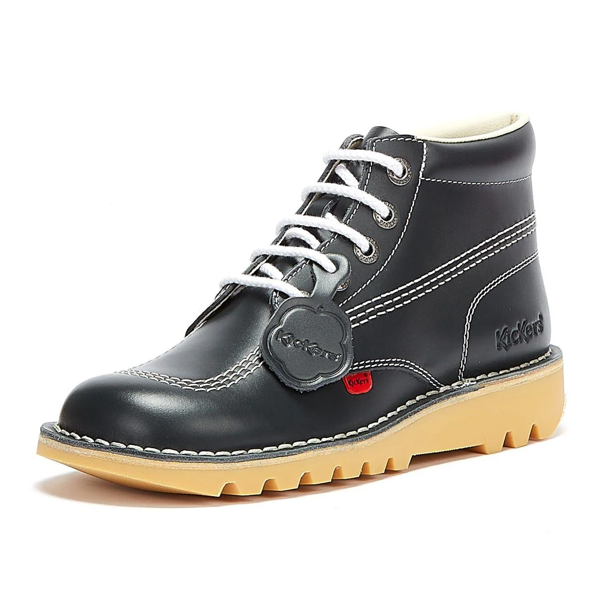 Kickers Kick Hi Core Leather Men's Navy/Natural Boots - Image 3
