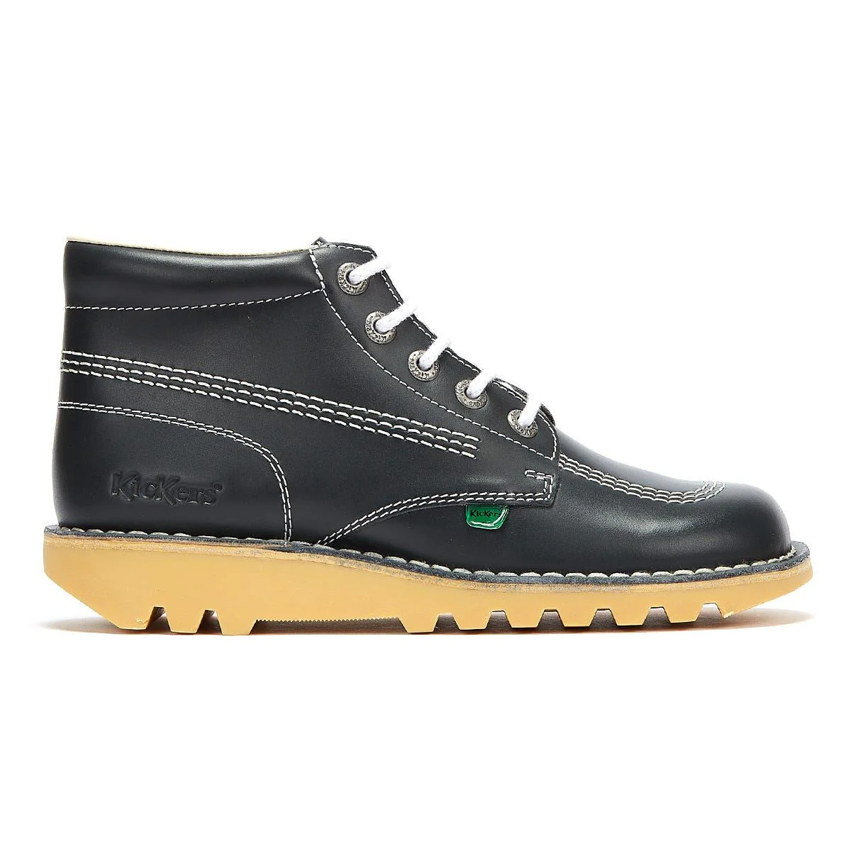 Kickers Kick Hi Core Leather Men's Navy/Natural Boots - Image 5