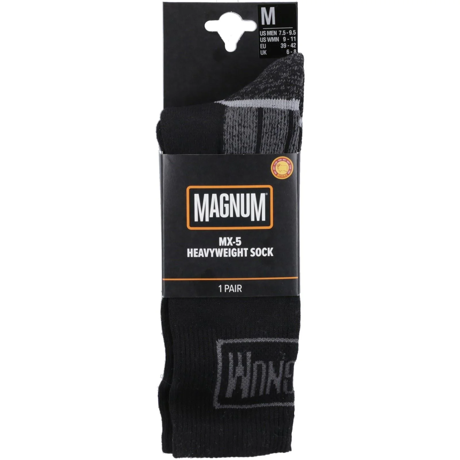 Magnum Men's MX-5 Magnum Heavyweight Socks with Merino Wool (1pair) in Black - Image 4