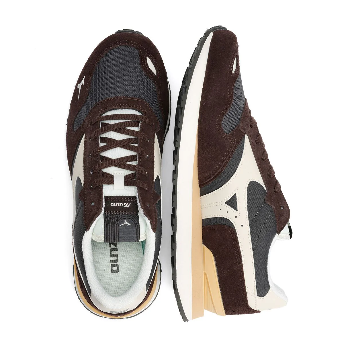 Mizuno RB87 Suede Black Sand/Summer Sand/Mole Trainers - Image 8
