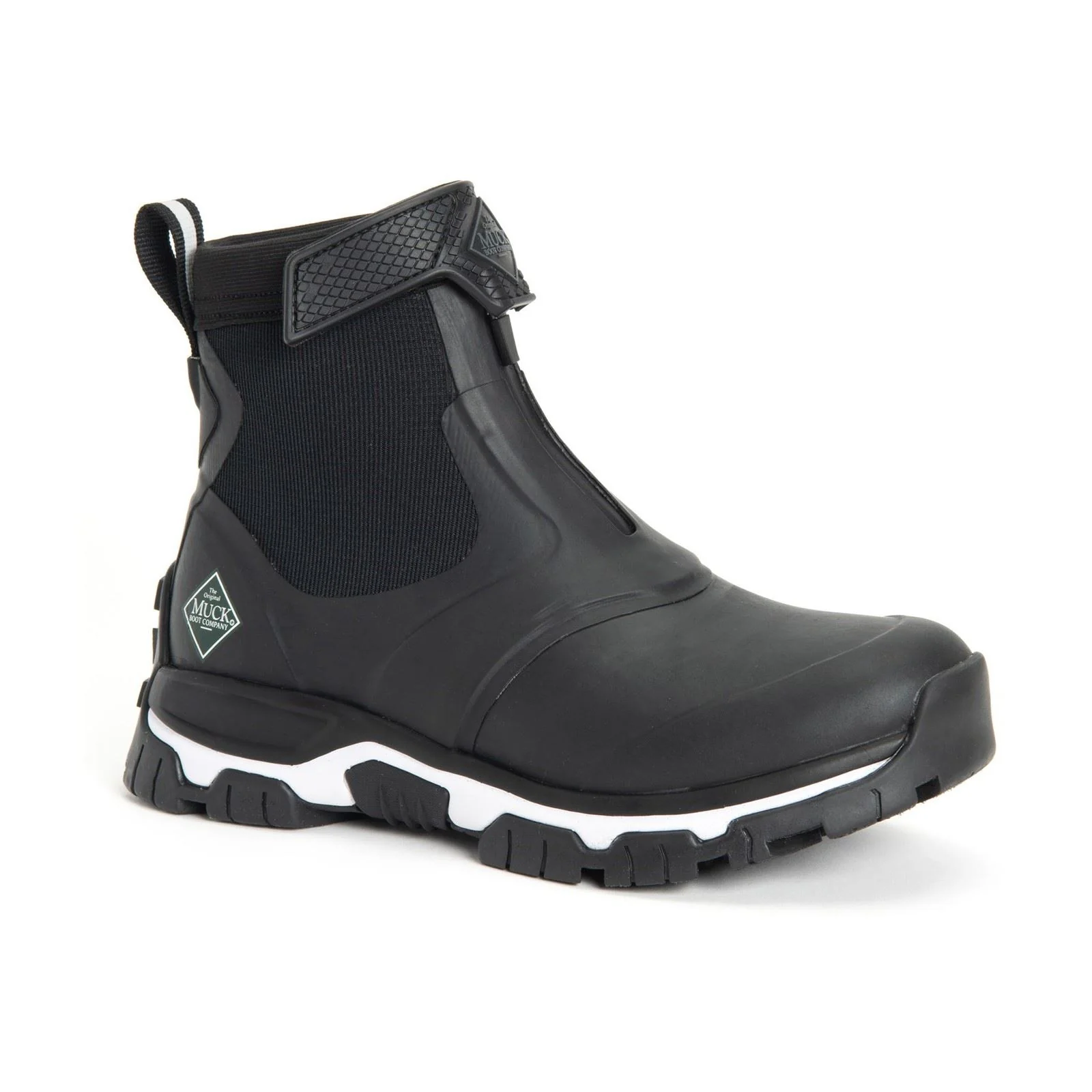 Muck Boots Women's Apex Mid Zip Wellington in Black/White