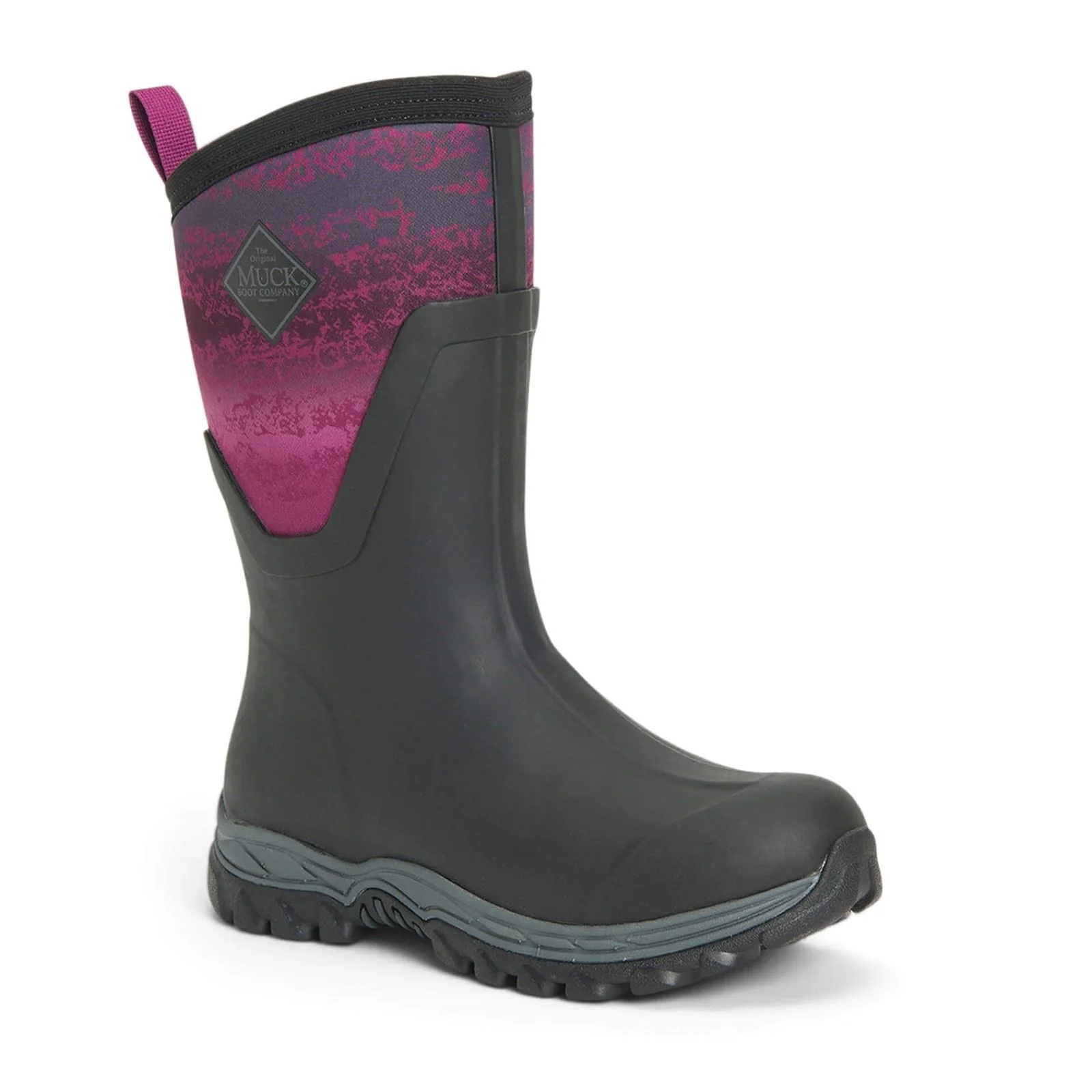 Muck Boots Women's Arctic Sport Mid Wellington Boots in Black/Magenta - Image 9