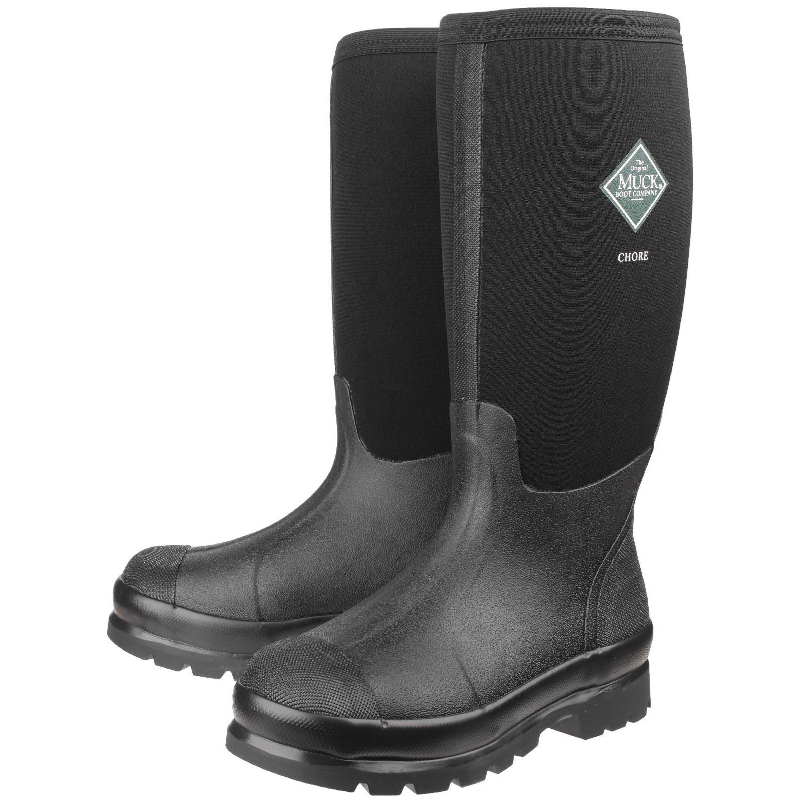 Muck Boots Chore Classic Hi Patterned Wellington in Black - Image 7