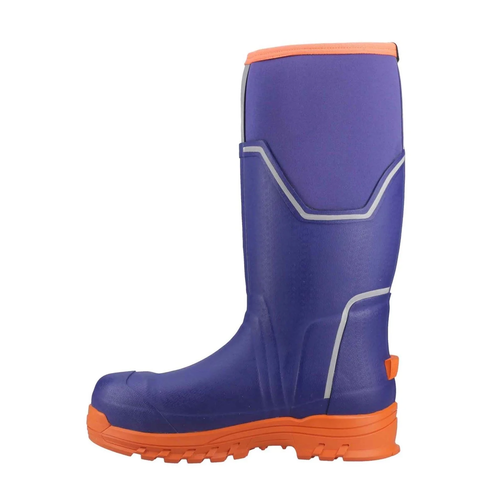 Muck Boots Grit S5 Rubber Men's Blue/Orange Wellington Boots - Image 8