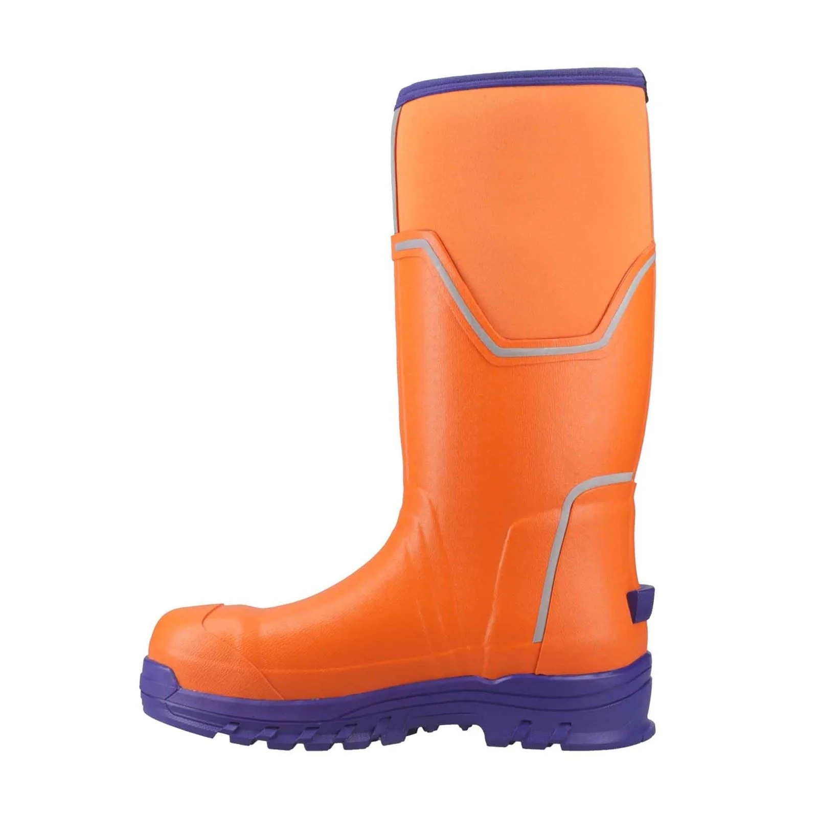 Muck Boots Grit S5 Rubber Men's Orange/Blue Wellington Boots - Image 8