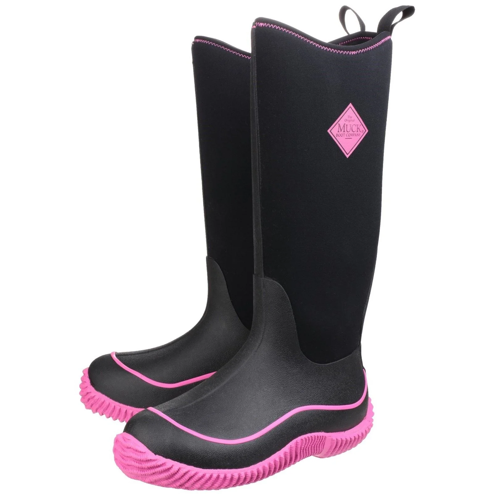 Muck Boots Women's Hale Pull On Wellington Boot in Black/Pink - Image 6