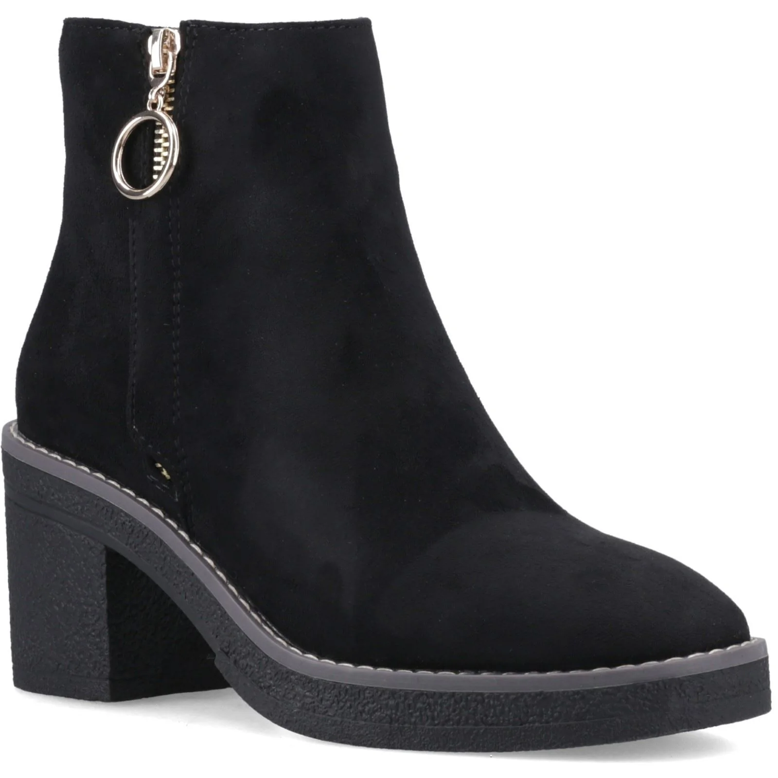 ONLY BABETTE Polyurethane Women's Black/Gold Heeled Ankle Boots
