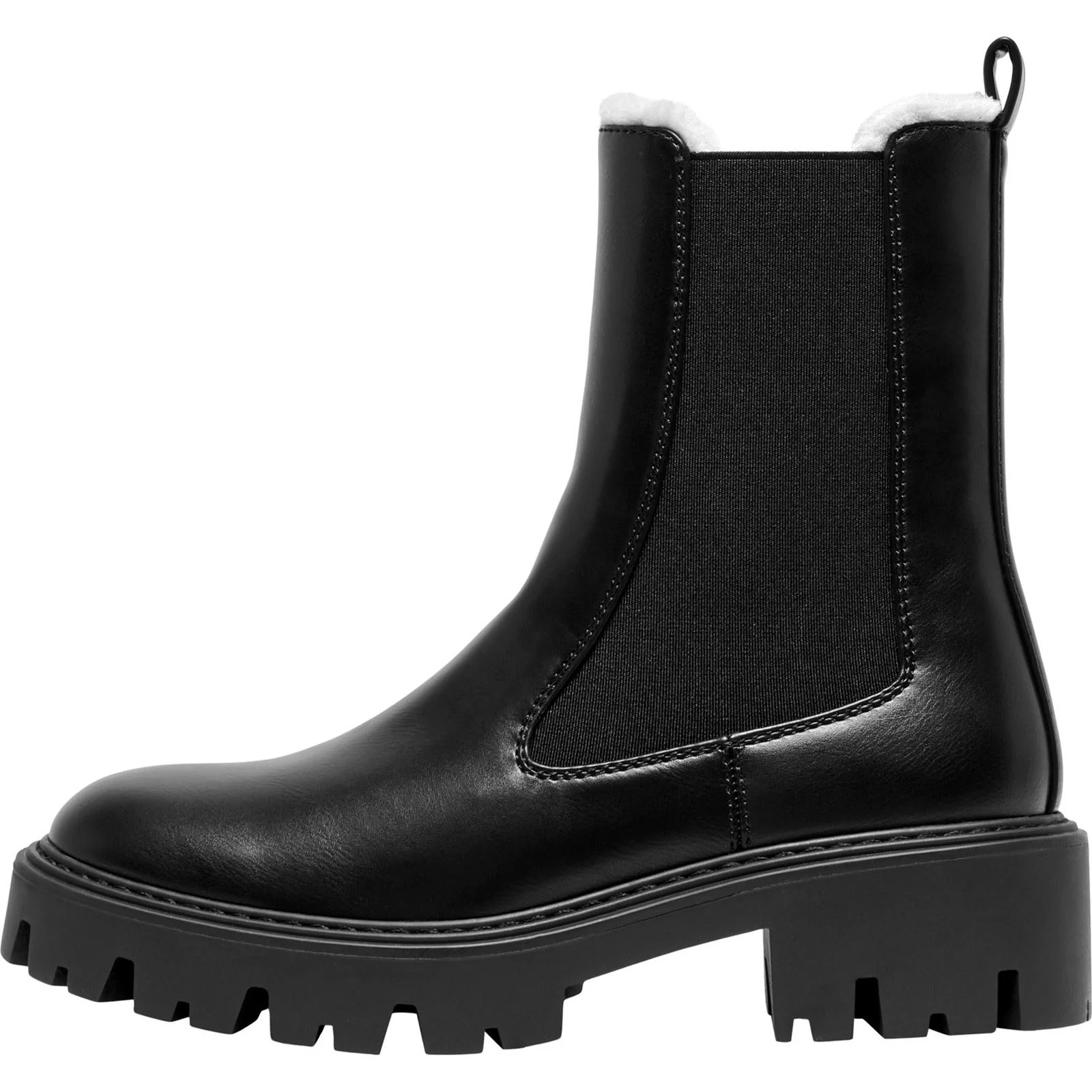 ONLY BETTY-9 WARM LINED Polyurethane Women's Black Heeled Ankle Boots - Image 4