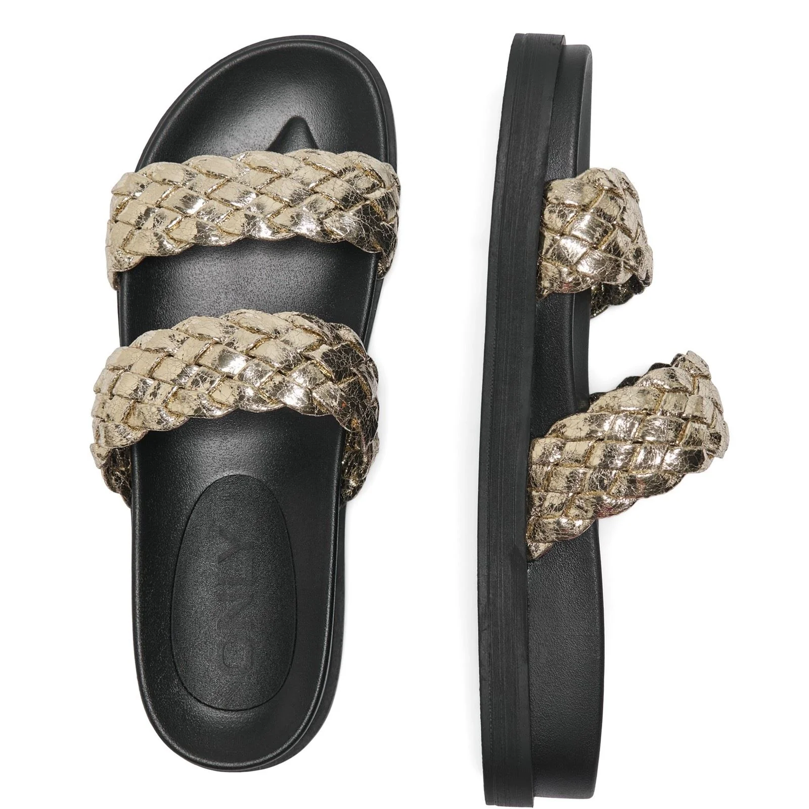 ONLY MINNIE-16 Polyurethane Women's Gold Sandals - Image 3