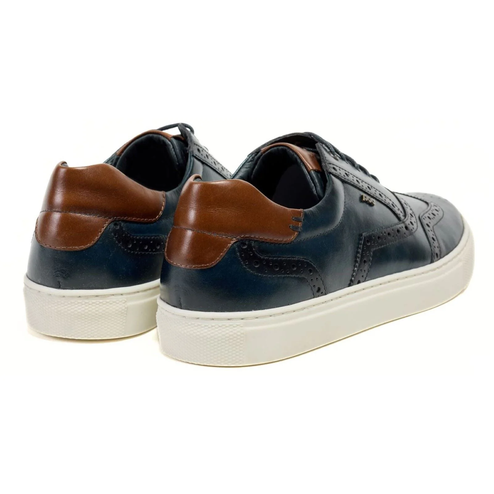 Pod Dobbs Leather Men's Navy Brogues Shoes - Image 2