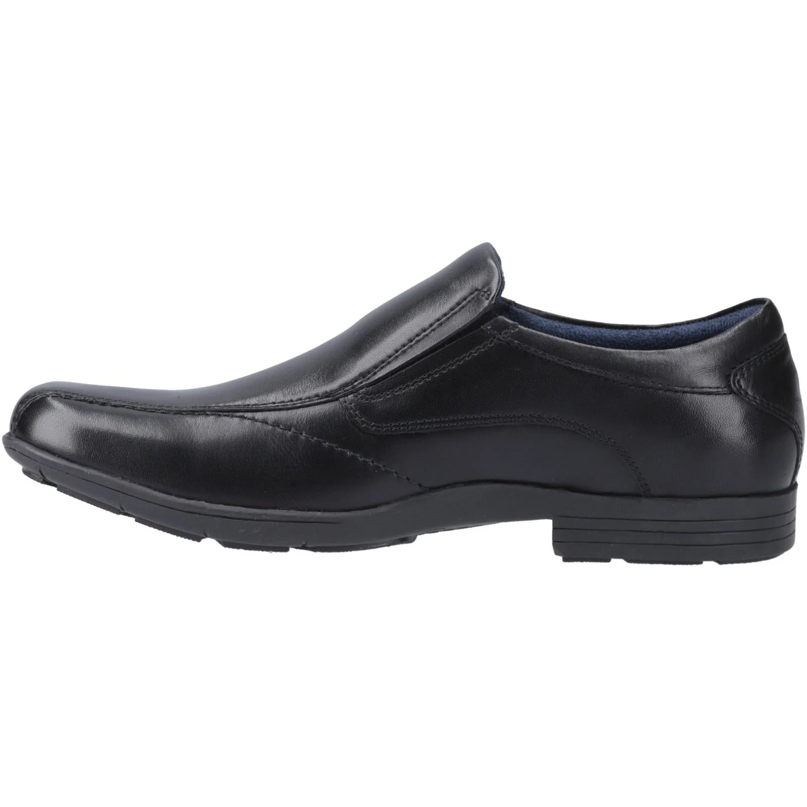 Pod Dundee Leather Men's Black Slip-On Shoes - Image 4
