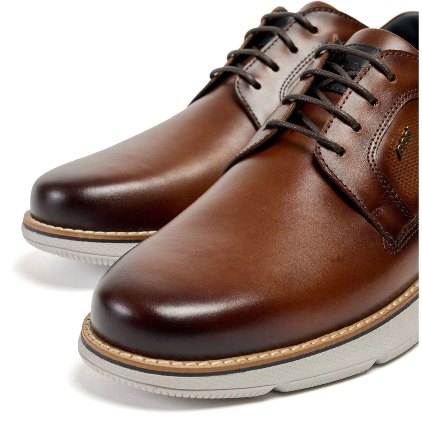 Pod Finch Leather Men's Cognac Lace-Up Shoes - Image 5