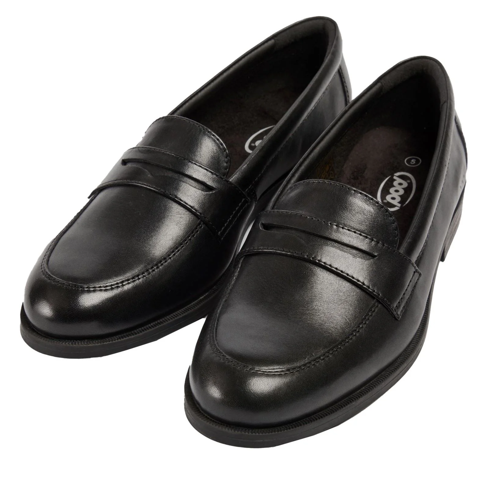 Pod Islay Leather Youth Black Loafers - Image 4